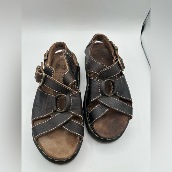 MIE Vintage Dr Martens Sandals Chunky Fisherman Platform Brown 90s Y2K 9067 RARE - Picture 7 of 14